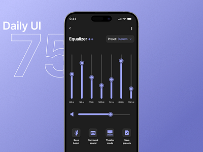 Designed an equaliser app's screen design product design ui