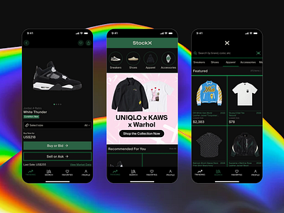 StockX ui/ux Redesign after effects app redesign clothing ecommerce figma ios mobile redesign stockx ui uiux user experience user interface ux