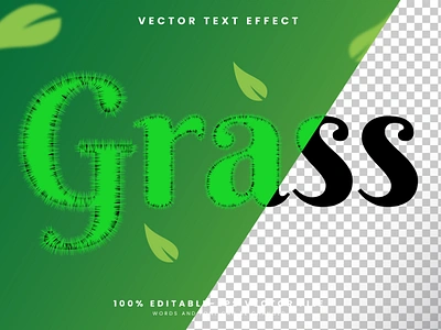 Grass 3d editable text style Template graphic style