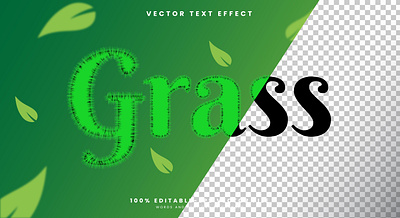 Grass 3d editable text style Template graphic style