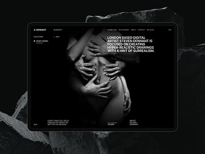 Steven Dennant - Minimalist Aesthetic Website - Start Screen aesthetic artist artistic black case study clean dailyui dennant elegant landing page luxury minimalist modern ui uiux ux web design website website design website designer