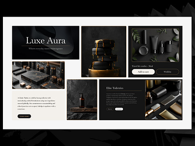 Luxurious toiletries dashboard branding brandscapes product design stylescapes ui ux