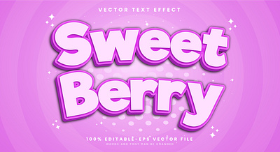 Sweet Berry 3d editable text style Template fresh juice