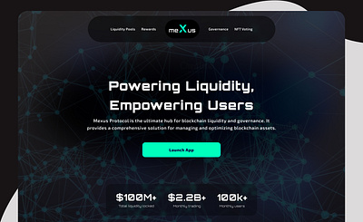 Mexus Protocol: The Liquidity Hub of the Blockchain 3d adobe xd animation blockchain branding crypto defi design figma graphic design hero page liquidity nft product design ui usa web web ui web3 website design