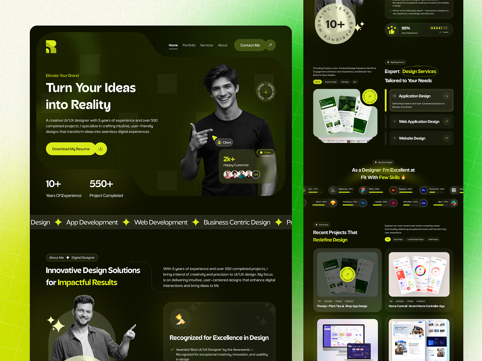 Personal Portfolio Landing page Design For UIUX Designer by Rasel ...