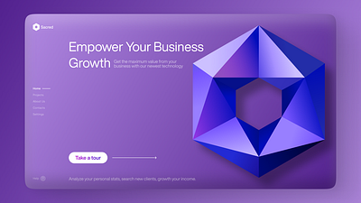 Sacred - Analytic App Hero Screen app application branding business design graphic design hero hero screen ui ux uxui web design