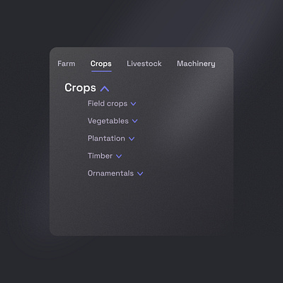 Farm inventory widget darkmode design ui website widget