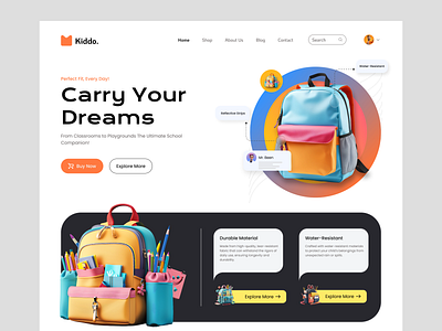 School Bag Web Ui Design🔥 design figma design figma ui design mobile app design product design ui ui design ui design trends uiux design user interface user research ux ux design ux research web design website design