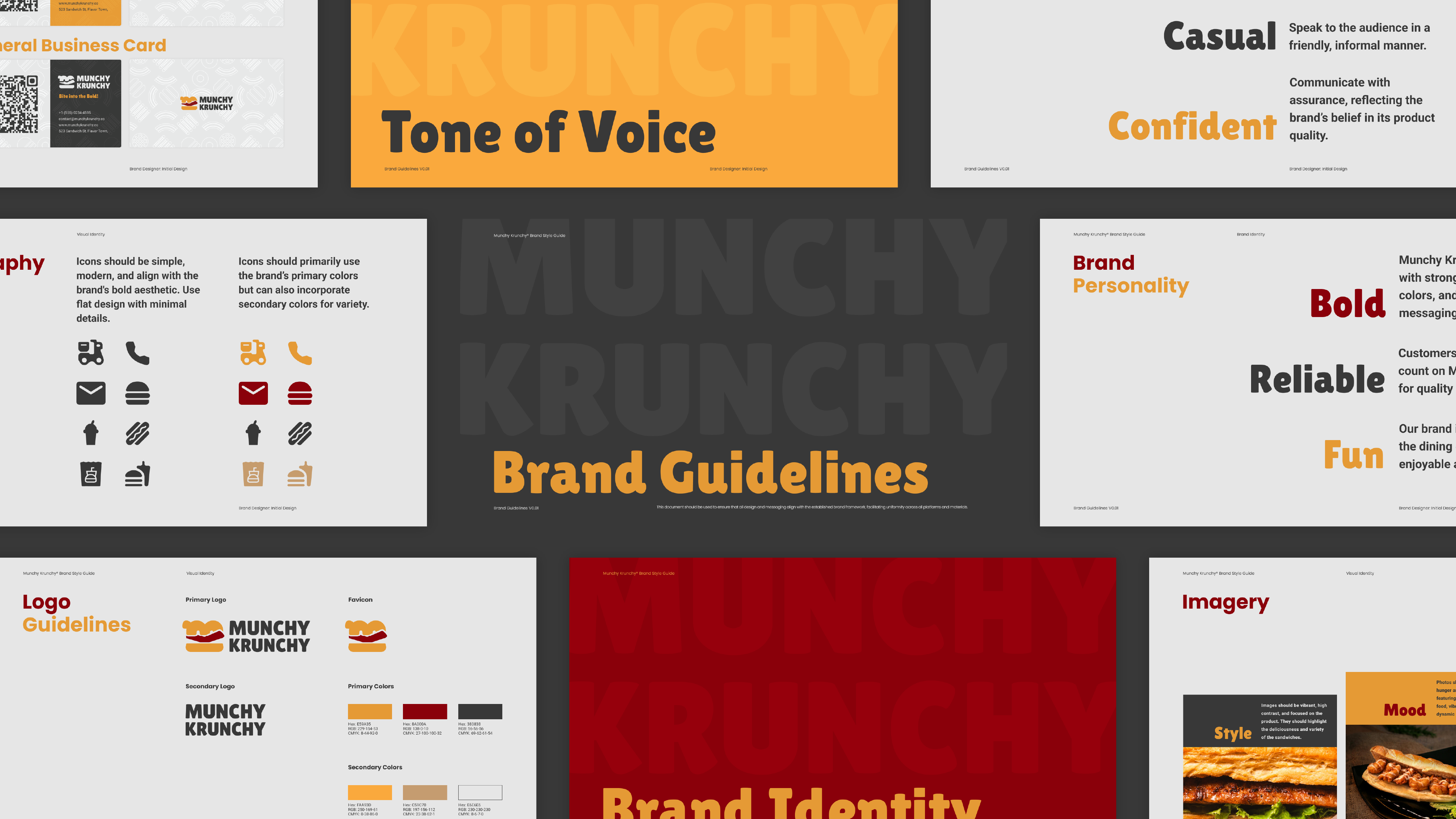 Munchy Krunchy - Brand Guidelines adobe illustrator branding fast food figma graphic design logo