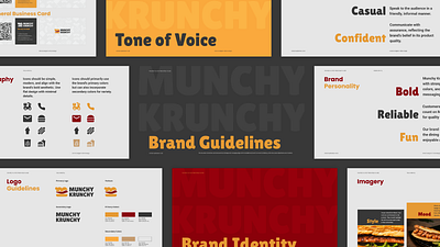 Munchy Krunchy - Brand Guidelines adobe illustrator branding fast food figma graphic design logo