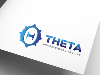 Theta Compass Scientific Logo Design compass engineer explorer hydrangea logo design mathematics science theta