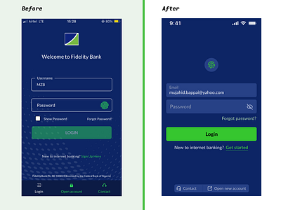 Fidelity bank login redesign banking fintech ios mobile redesign ui ux