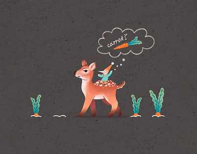 Did you eat one? animanl art artwork carrot deer design fawn handwriting hat illust illustration ipad peachtober peachtober24 peachtober24fawn photoshop speechbubble tweetyheather vegetable