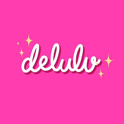 Delulu 3d lettering cursive delulu delusional design doodle lettering sparkle