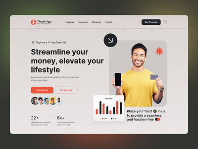 Fintech Landing page | Financial Website Firqah Lab branding financial financial landing page fintech landing page fintech website firqha lab graphic design header illustration logo money ui wallet web website