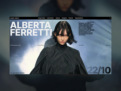 Alberta Ferretti concept web design branding design graphic design illustration lending page logo ui uiux web web design