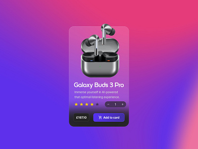 Glassmorphism Card add to card checkout galaxy glassmorphism gradient ui ui concept uxui