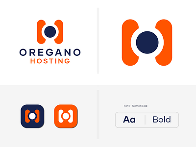 'OREGANO HOSTING' LOGO app crypto graphic design hosting logo minimalistic modern saas security softwere technology token video