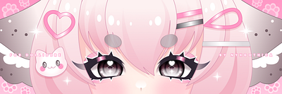 Eye Banner for Dollidere anime anime art art cute illustration pink vtuber