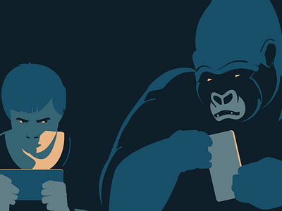 Newsfeed animal art drawing gorilla illustration illustrator phone vector