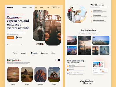 Travel Agency Landing Page branding design freelance illustration job landing page logo travel typography ui ux webdesign website