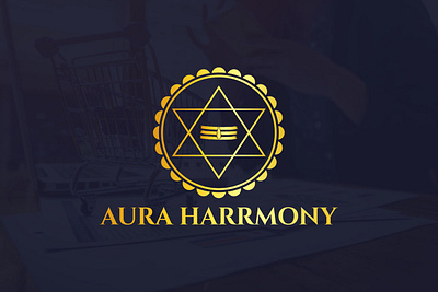 Aura Harmony Logo Design for Puja Items Brand traditional art