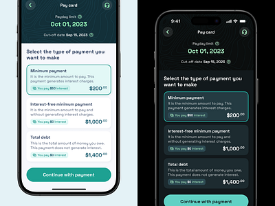 Credit Payment app credit finances fintech interface ios money payment ui