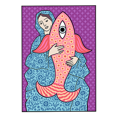 My big fish is the big fish cartoon comic drawing illustration