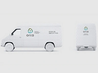 "Orca", composting appliance, vehicles, 2012 branding composting appliance mark vehicle visual identity