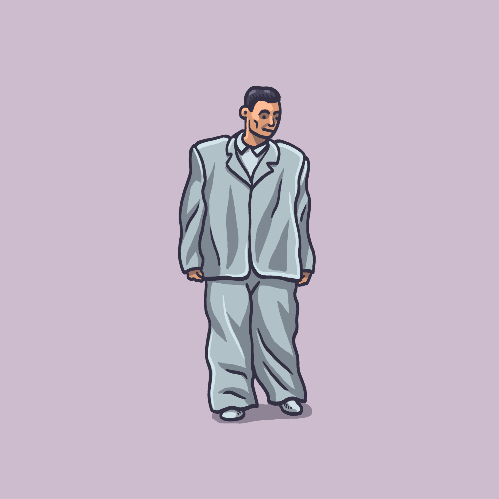 Stop Making Sense Big Suit Gif animated gif david byrne drawing gif illustration looping looping gif mario portrait stop making sense talking heads zucca