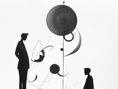 Balance and imbalance Art art artistic balance black and white fine line art graphic design illustartion minimalist design monochrome illustration surrealism