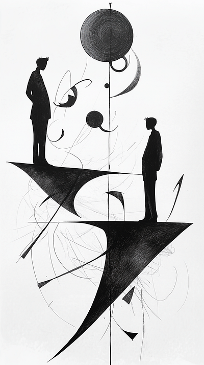 Balance and imbalance Art art artistic balance black and white fine line art graphic design illustartion minimalist design monochrome illustration surrealism