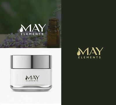 May oil essential logo beauty brand beauty care brand identity cosmetic drop elements essential logo logotype may nature oil typography women wordmark