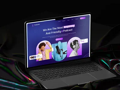 Podcast related landing page. online podcast podcast host podcast show podcasting podcasting community ui ux