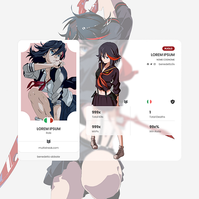 DailyUI.co - Prompt: User Profile anime card daily ui modern ui user profile