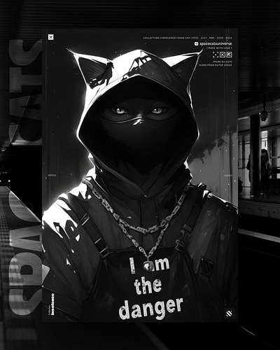 I am the Danger ai branding cat daliy design illustration poster print