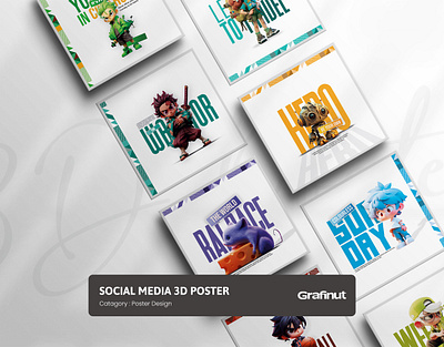 Social Media 3D Poster Concept 3d animation branding graphic design