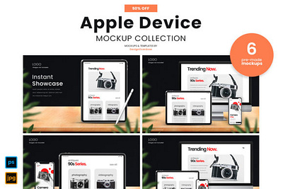 Apple Device Mockup Bundle 3d phone mockup ipad pro mockup iphone mockup psd phone mockup smartphone mockup social media