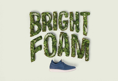 Hush Puppies Shoes Brightfoam Collection Lettering algae artdirection branding design flowers graphic design handlettering illustration lettering logo moss physicallettering plants procreate setstyling shoes typography