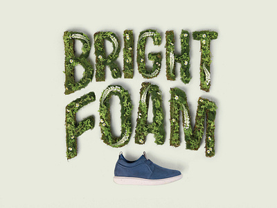 Hush Puppies Shoes Brightfoam Collection Lettering algae artdirection branding design flowers graphic design handlettering illustration lettering logo moss physicallettering plants procreate setstyling shoes typography