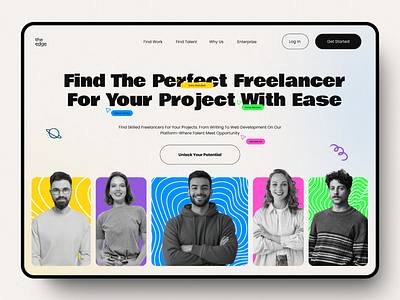 The edge | Freelance Landing Page 🚀 e commerce freelance landing page graphic design landing page shopify store ui ux uxui design