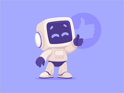 Like character children design flat illustration like robot