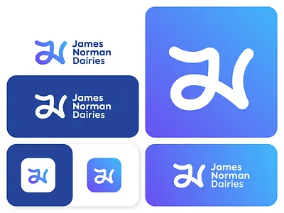 James Norman Dairies branding clean design flat gradient logo graphic design jn logo logo minimal minimal logo modern logo simple logo