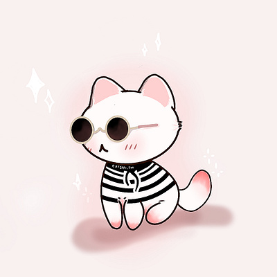 Fashion enthusiast Cat | Steffi Cat | gif 2d 2d animation animated animation art artwork cat cute cute cat digital art digital illustration digital painting digitalart fashion graphic design kitty mograph motion graphics original pink