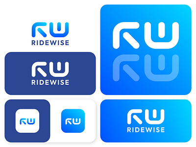 RideWise branding clean design flat flat logo geometric logo gradient logo graphic design logo minimal minimal logo modern logo rw rw logo simple logo