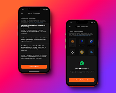 Movipay - Wallet Connection bitcoin blockchain coin crypto design figma payment telegram uiux wallet