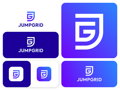 Jumpgrid branding clean design flat geometric logo gradient logo graphic design jg jg logo logo minimal minimal logo modern logo simple logo