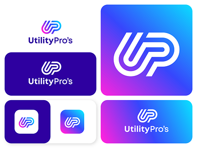 UtilityPro's branding clean design geometric logo gradient logo graphic design logo minimal minimal logo modern logo simple logo up up logo