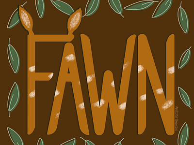 Peachtober 2024 Day 5: Fawn illustration typography