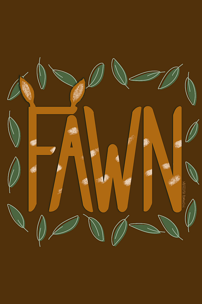 Peachtober 2024 Day 5: Fawn illustration typography